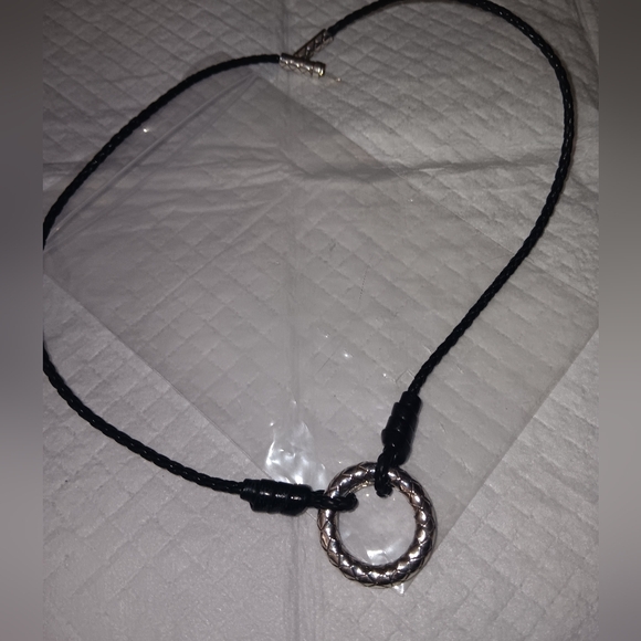 Bottega Veneta Leather Sterling Silver Necklace